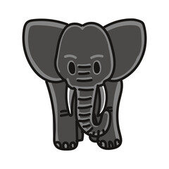Hand drawn elephant cartoon character illustration Animal.