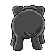 Hand drawn elephant cartoon character illustration Animal.