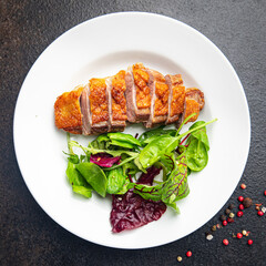 duck breast fried poultry meat second course healthy food fresh portion healthy meal food diet snack on the table copy space food background rustic top view keto or paleo diet