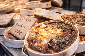Quiche - baked French filled tart crust 