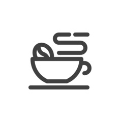 Hot coffee cup line icon