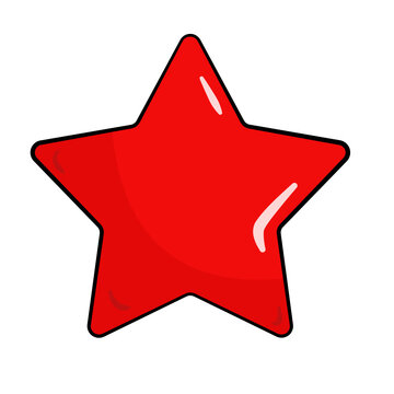 Red star. Cartoon. Vector illustration