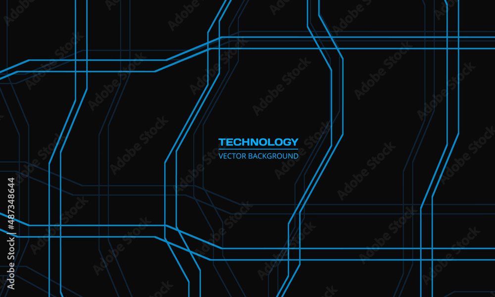 Aufkleber abstract sci-fi digital technology background concept with blue lines pattern. vector illustration