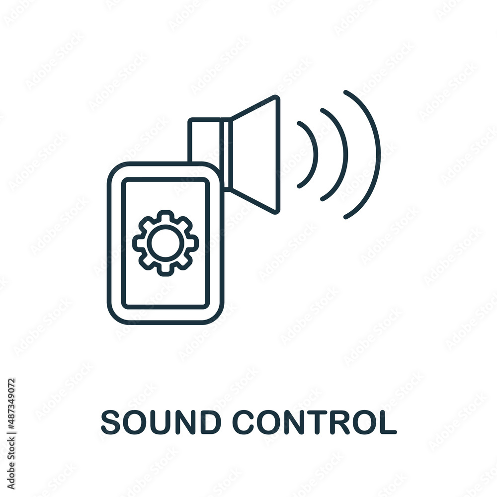 Aufkleber sound control icon. line element from technology collection. linear sound control icon sign for web 