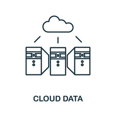 Cloud Data icon. Line element from technology collection. Linear Cloud Data icon sign for web design, infographics and more.