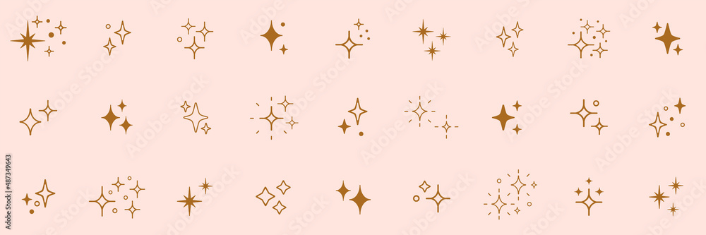 Wall mural shine sparkle icon. vector blink star for logo, sparkle clipart