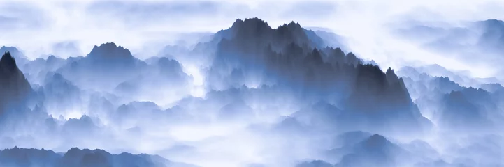 Fotobehang Slaapkamer 空, 雲, 雲, 自然, 青, 白, 乗り切る, 太陽, 日, 旋律の美しい, 天国, 曇った, 風景, 山,   © jianjun