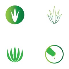 Aloe vera logo vector ilustration template