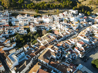 Drone view at the village of Mijas on Spain