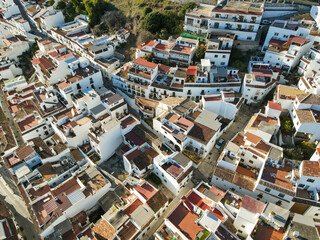 Fototapeta na wymiar Drone view at the village of Mijas on Spain