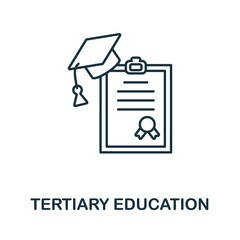 Tertiary Education icon. Line element from university collection. Linear Tertiary Education icon sign for web design, infographics and more.