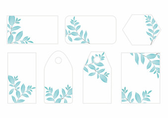 set of cards with watercolour flowers