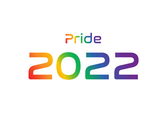 Pride 2022 Title with a Rainbow Style. LGBTQ+ Movement.