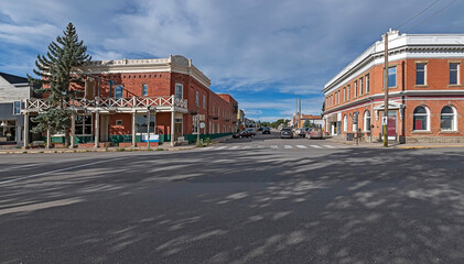 Downtown area of the town of Nanton, Alberta, Canada