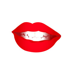 Obraz premium red lips isolated on white