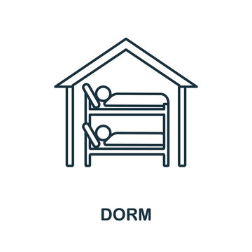 Dorm icon. Line element from university collection. Linear Dorm icon sign for web design, infographics and more.