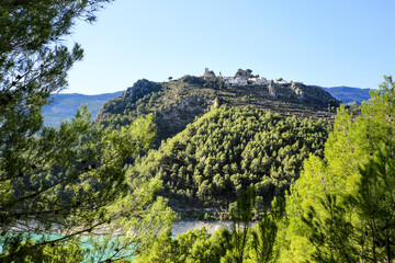 Guadalest village surrounded by almond blossom