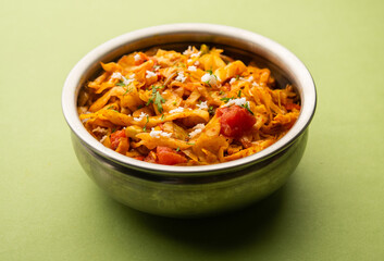 Cabbage curry or patta gobi sabzi