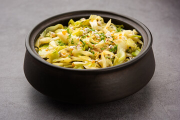 Cabbage curry or patta gobi sabzi