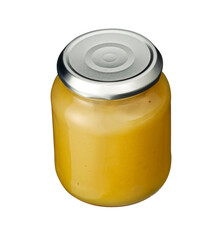 applesauce of apples in jar isolated