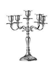 silver candle holder isolated on white