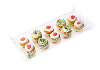 Chistmas cookies in a plastic tray