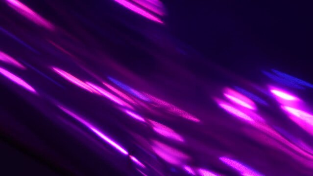 Futuristic neon light tracks in cyberpunk style, light speed effect, night city. Purple and blue bokeh