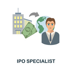 Ipo Specialist flat icon. Colored element sign from bussines profession collection. Flat Ipo Specialist icon sign for web design, infographics and more.