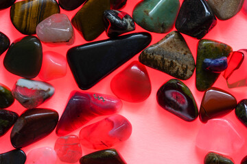 red and black stones