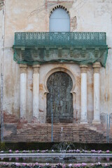 Old Door in the Labyrinth of Barcelona, Spain.