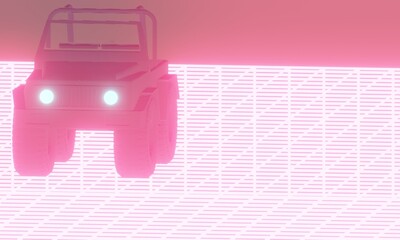 A four-wheel drive vehicle. 3d illustration. © yhhh