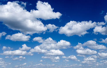 Naklejka na ściany i meble Deep blue sky and clouds