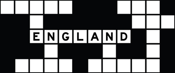 Alphabet letter in word england on crossword puzzle background