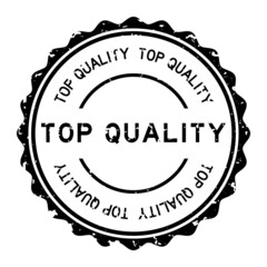 Grunge black top quality word round rubber seal stamp on white background