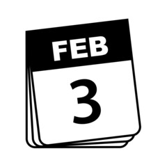 February 3. Calendar Icon. Vector Illustration.