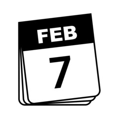 February 7. Calendar Icon. Vector Illustration.