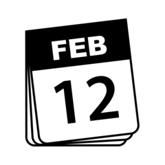 February 12. Calendar Icon. Vector Illustration.