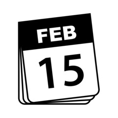 February 15. Calendar Icon. Vector Illustration.