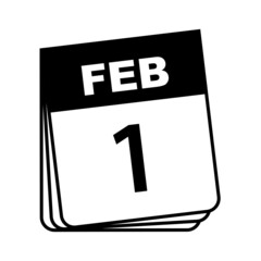 February 1. Calendar Icon. Vector Illustration.