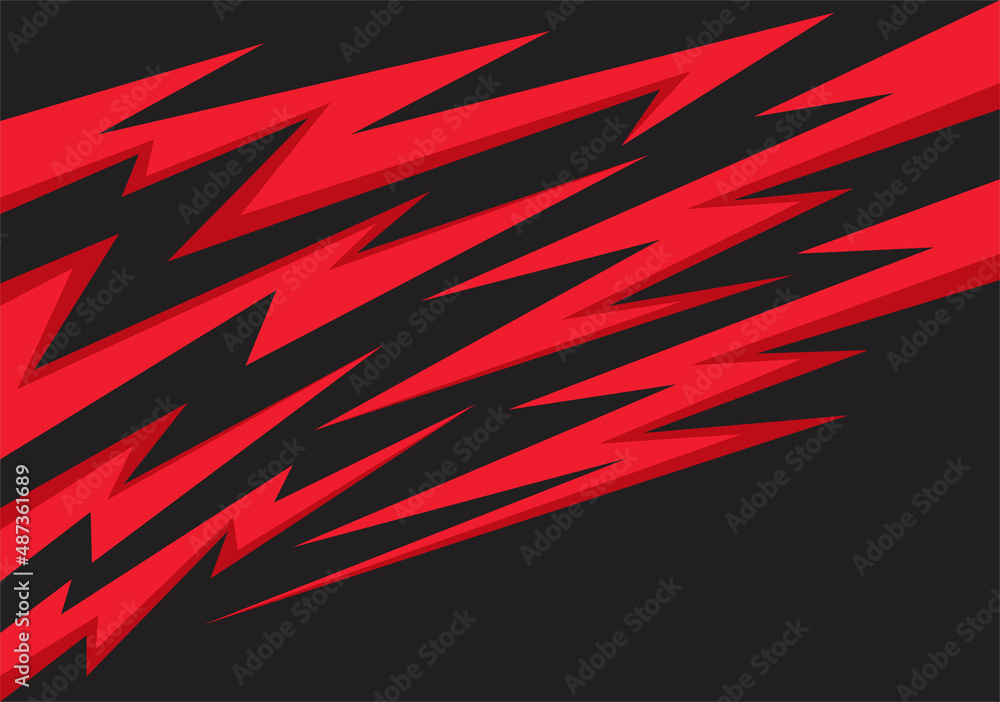 Poster abstract background with red sharp and zigzag line pattern