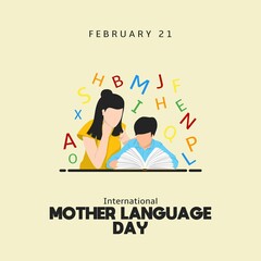 International Mother Language Day vector illustration. Suitable for Poster, Banners, campaign and greeting card. 