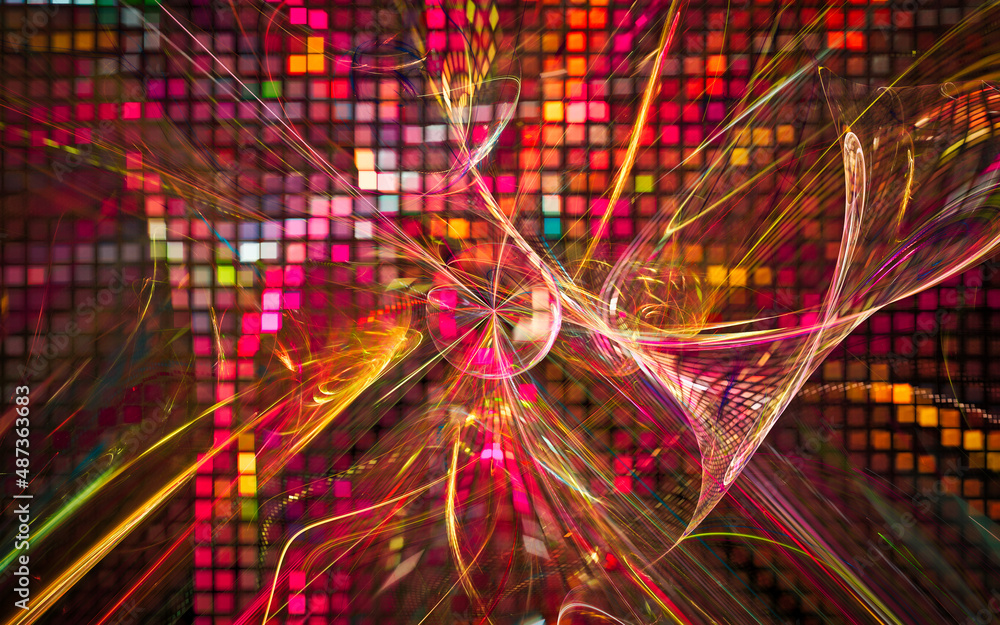 Aufkleber digital illustration abstract image generated fractal background image wallpaper pattern of various 