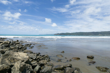 Beautiful flat inter-tidal zone on east coast at Hicks Bay
