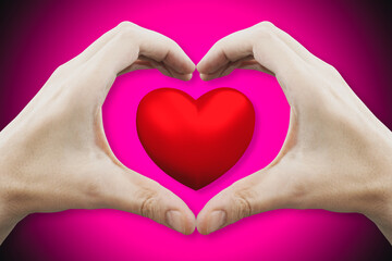 Obraz premium Heart forming heart shape - love concept - 3D rendering