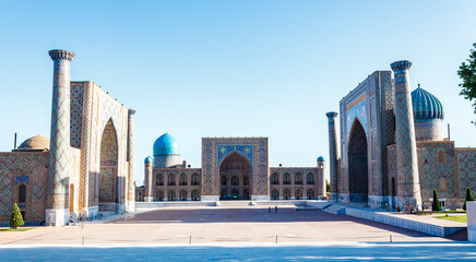 View at the Registan in Samarkand, Uzbekistan, Central Asia