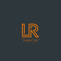 Abstract premium linear letter LR logo icon design modern minimal style illustration.