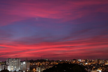 sunset over the city