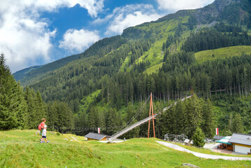 Wanderung im Talschluss bei Saalbach-Hinterglemm in Österreich