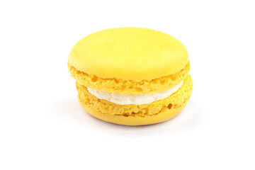 lemon macaroon isolated on a white background