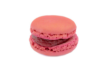 raspberry macaroon isolated on a white background